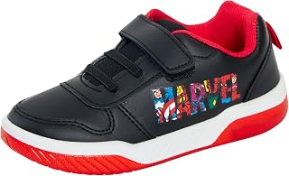 Comics Boys Trainers Kids Avengers Black Sports Shoes Casual Sneakers Easy Fasten Shoe