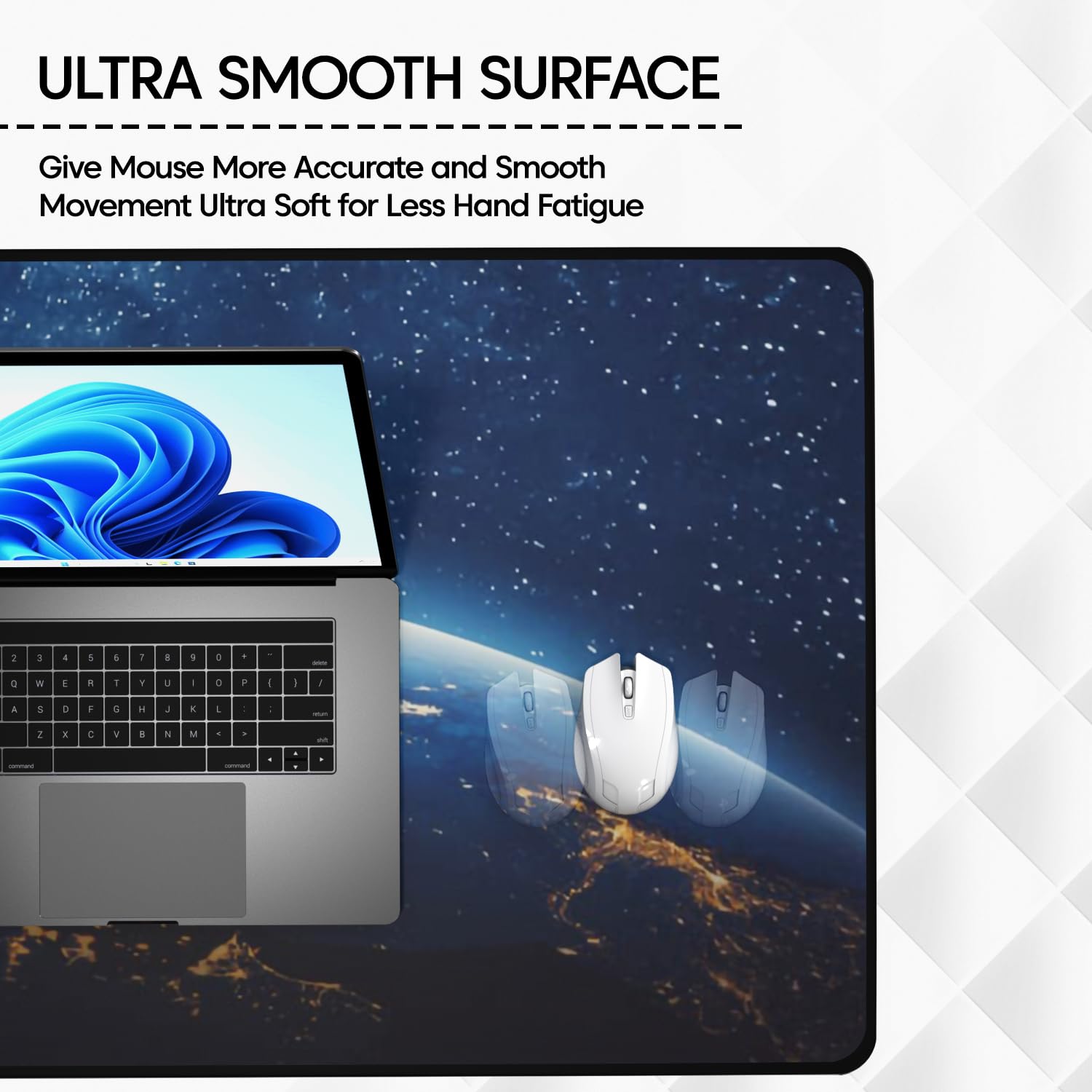 Sounce Earth Design Large Desk Mat 800x300mm, Non-Slip, Mouse Pad, Blue — Amazon image 2