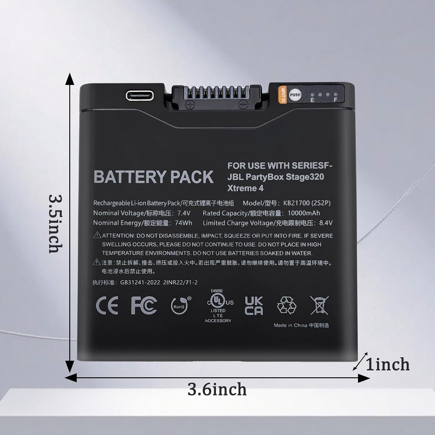 Replacement 10000mAh Li-ion Battery for JBL PartyBox Stage 320 & Xtreme 4 Portable Speaker