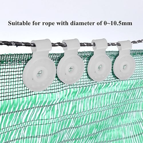 Miniatura 3 de Vakitar 20 clips de plástico de tela para sombra, accesorios de tela para sombra redondos, red para pájaros, red de jardín para jardín, patio