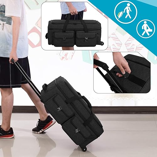 Miniatura 5 de Yarwo - Bolso de transporte con ruedas para manualidades compatible con Cricut Maker 4, Maker 3, Maker, Explore 4, Explore 3, Cameo 45, estuche de