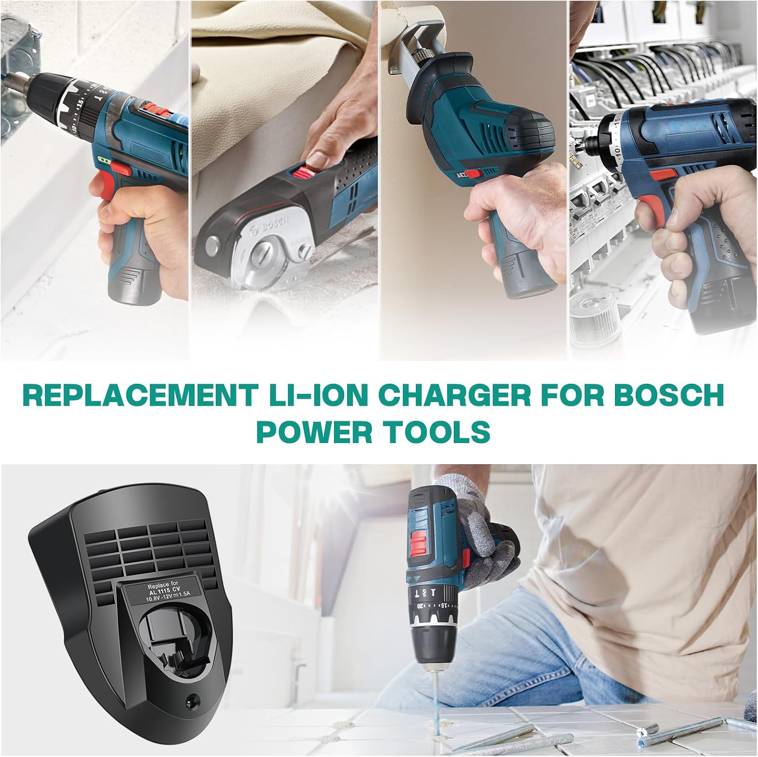 BC330 12-Volt Replacement Battery Charger for Bosch12-Volt Lithium-Ion Batteries