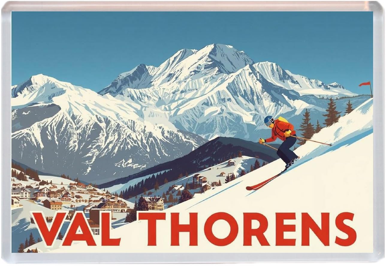 Baked Bean Store Multicolor Val Thorens - France - Jumbo Artistic Fridge Magnet 96 X 67Mm Bbsfhm3118