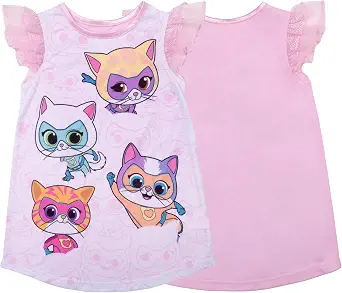 Disney Girls' Dress Nightgown, Short-Sleeve Fantasy Gown, Soft & Cute Pajamas for Kids