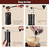 Vista 6 de Molinillo de café manual, molinillo de café de capacidad de 0.88 oz con 40 ajustes externos ajustables, molino cónico de fresas cerámicas