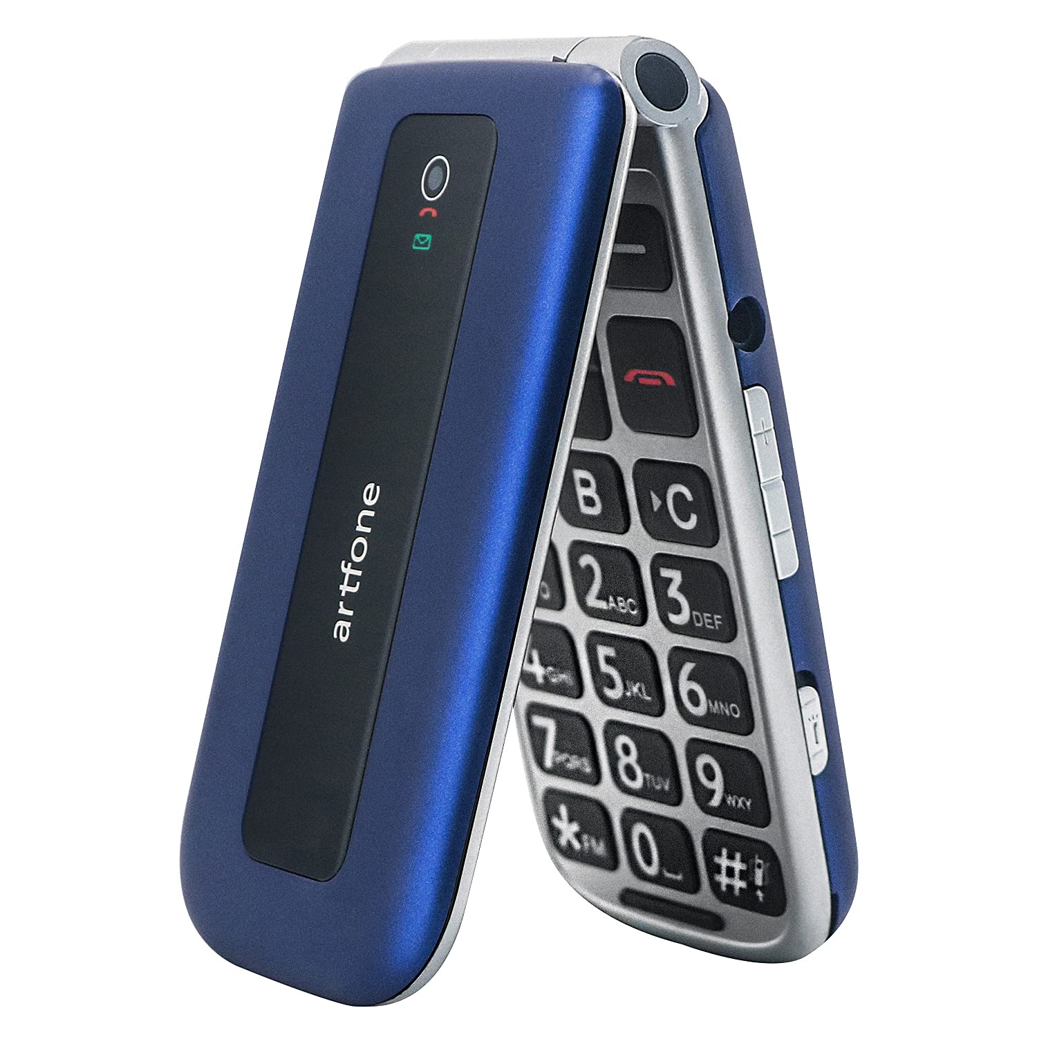 artfone Seniorenhandy ohne Vertrag, Klapphandy Mobiltelefon mit Großen Tasten, Rentner Handy mit 2,4 Zoll Farbdisplay, Dual SIM, SOS Notruftaste, Taschenlampe, 1000 mAh Akku, 2G GSM, Blau
