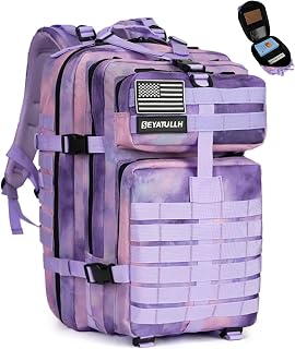 ミリタリー タクティカル バックパック 45L メンズ レディース バグアウトバッグ MOLLE ラージ ハイキングバッグ | 容量45L、MOLLEウェビング、耐久性のあるミリタリー構造、パッド入りストラップ、ハイキング、キャンプ、虫よけや通勤用の万能デイパック。