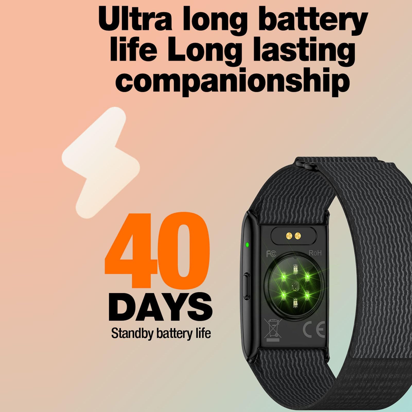 Bracciale Intelligente, Fitness Tracker Impermeabile IP68 con Durata della Batteria di 100 Giorni con APP per Uomo Donna, Monitor del Sonno 24 Ore su 24, Frequenza Cardiaca,