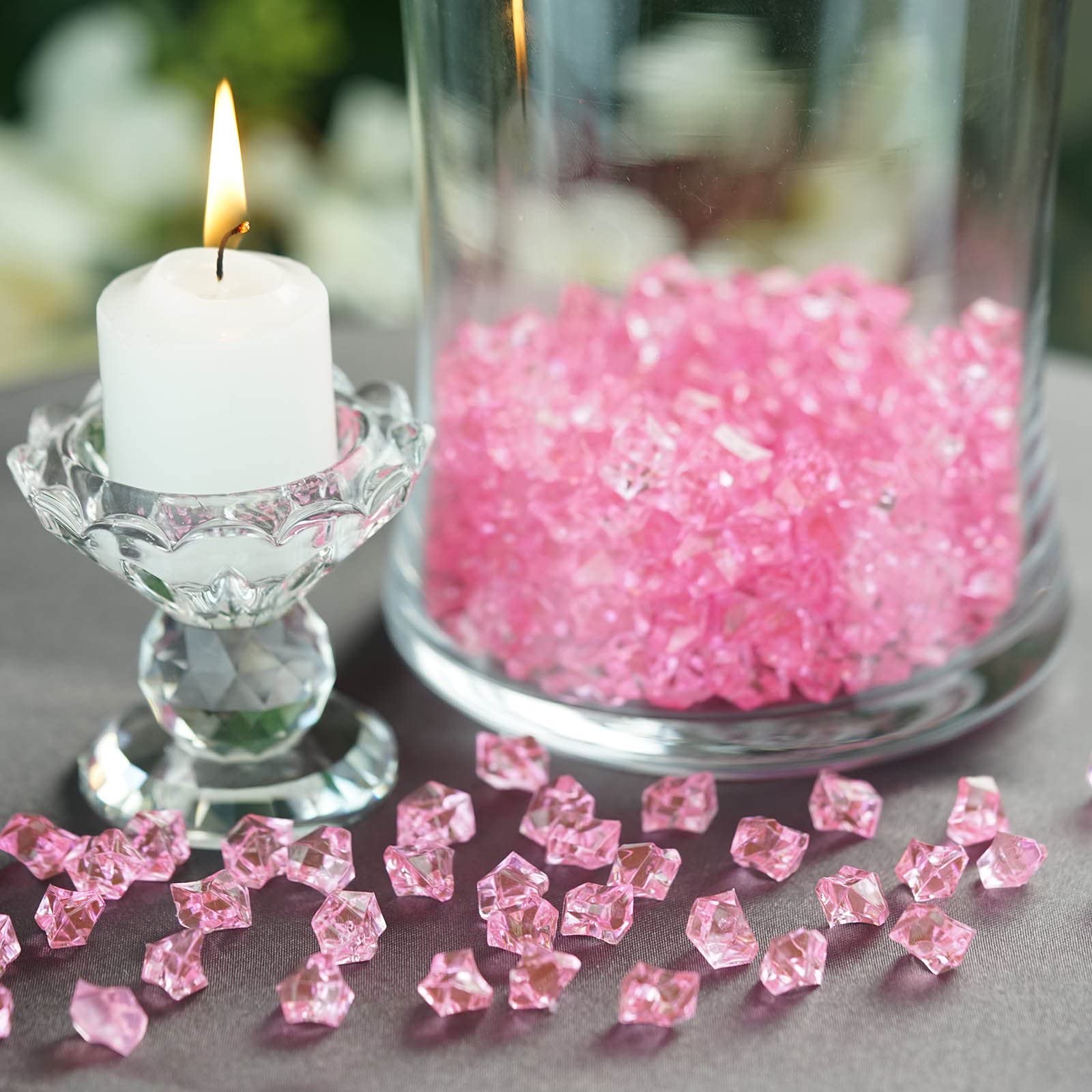Daily Crafts Acrylic Crushed Ice Stone Crystal Rocks Irregular Shape Decorative Stone for Garden Aquarium Vases Plants Decoration (100g,Light Pink)-image-33