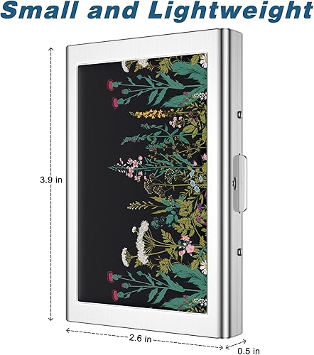 Miniatura 3 de Rimilak Portatarjetas de crédito de metal, mini cartera para tarjetas de crédito, bloqueo RFID, funda rígida de metal delgado para mujeres y