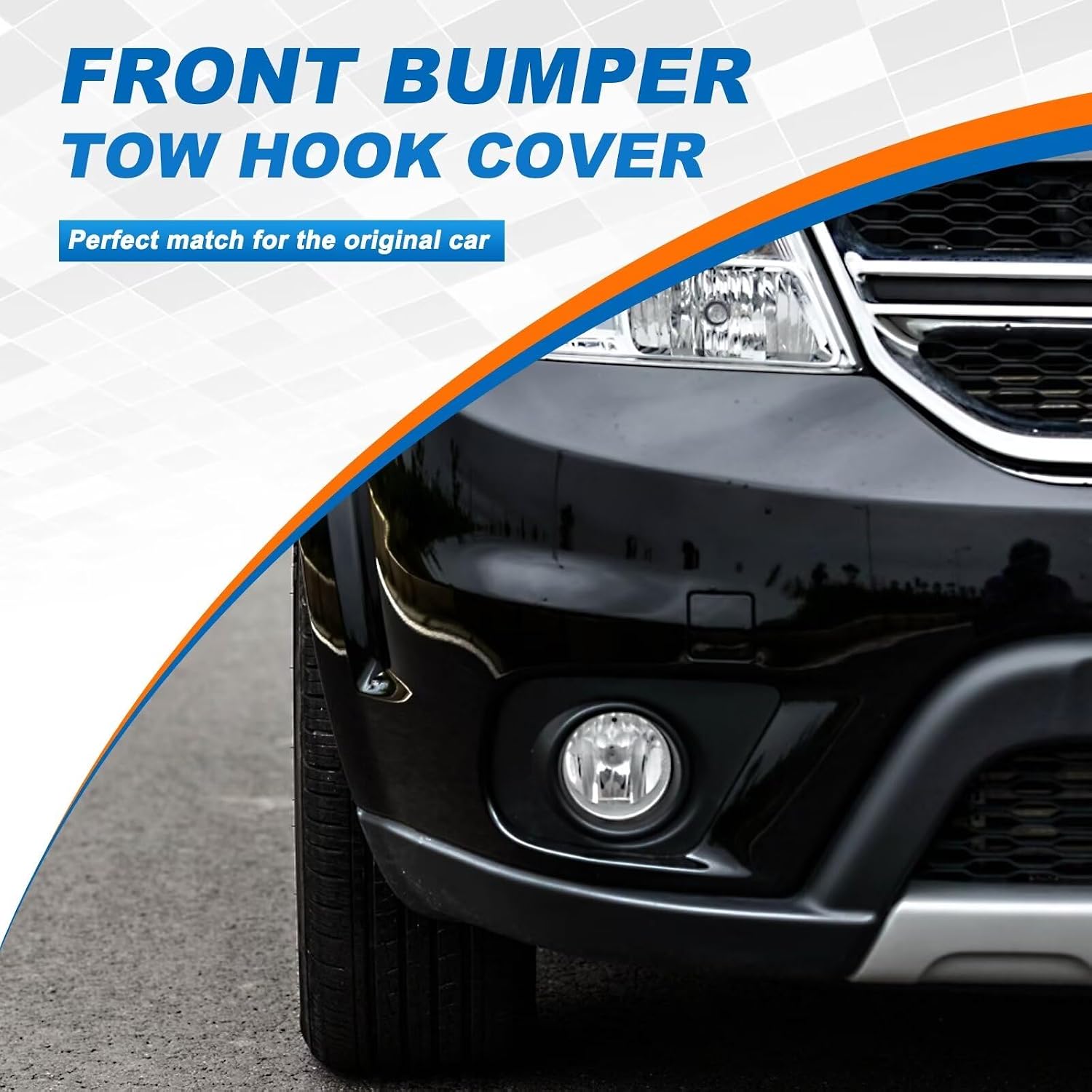 Car Front Bumper Tow Hook Cover Cap Towing Eye Fit for Dodge Journey 2011 2012 2013 2014 2015 2016 2017 2018 2019 2020 Tow Hook Cover 1TX87TZZAB(Unpainted)