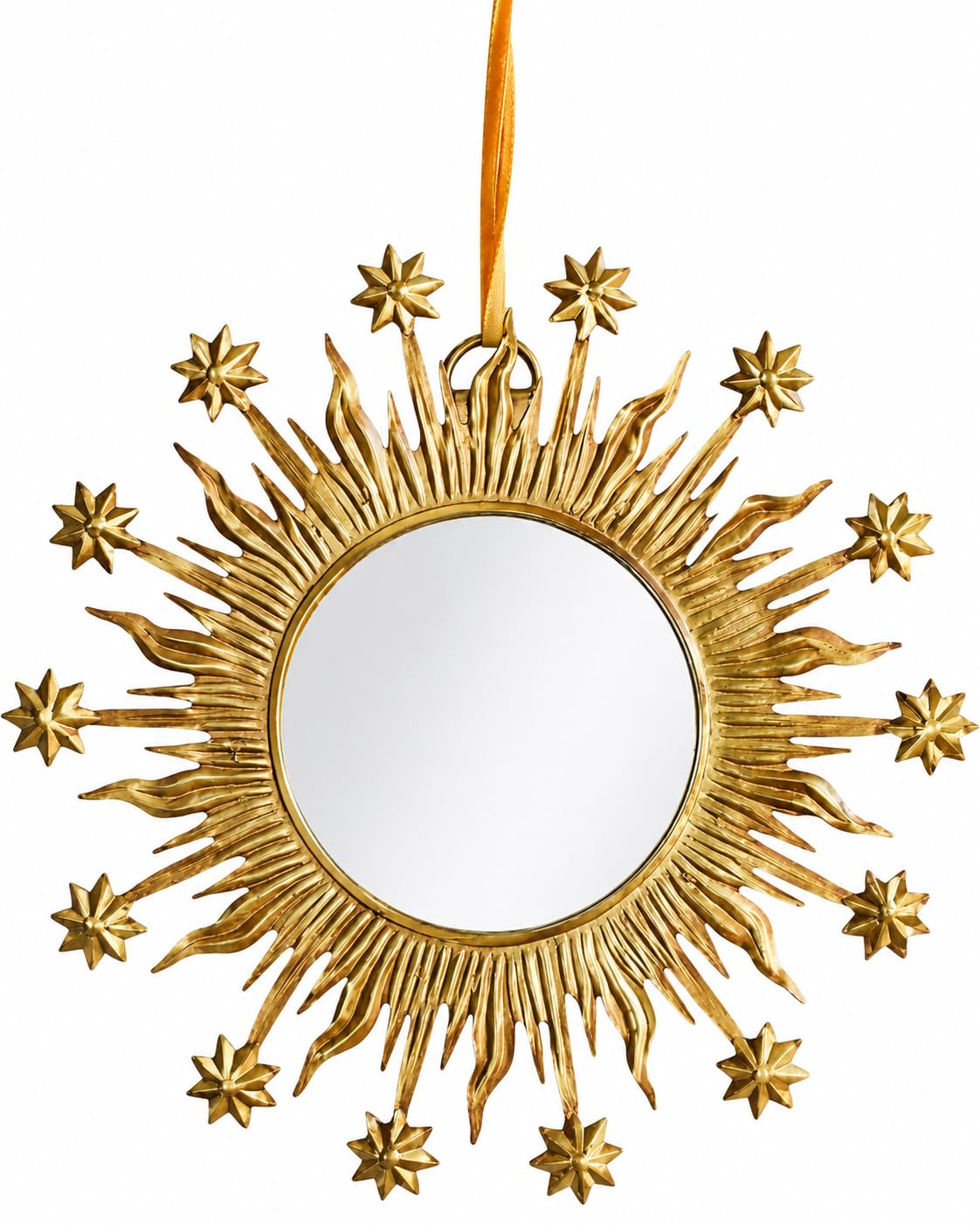 Miroir Mural Décoratif en Laiton Doré Étoiles Poésie Poétique Collection Ex-Voto