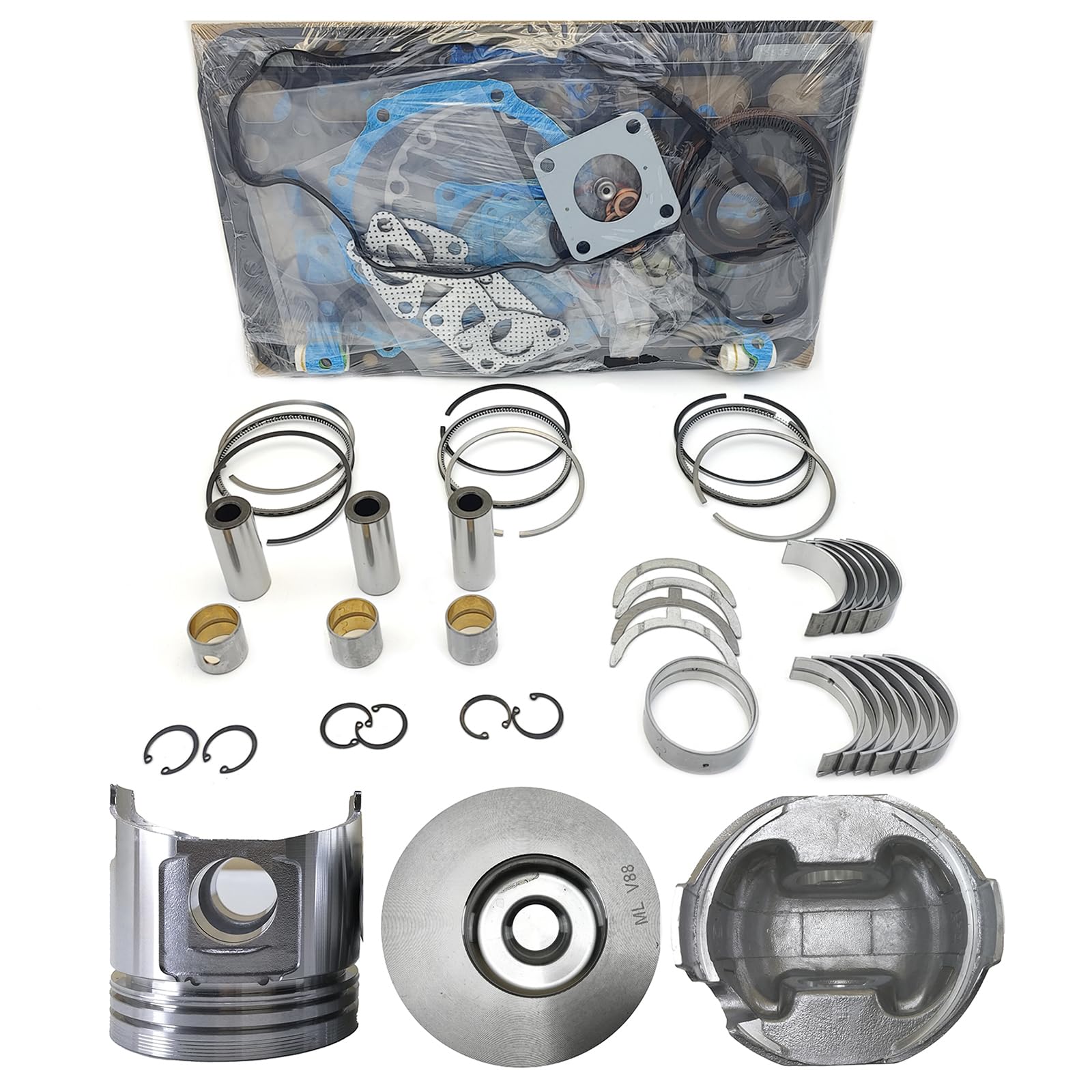 Photo 1 of 3TNV88 Engine Overhaul Rebuild Kit (No cylinder liner and valve) for Yanmar 3TNV88 3TNV88C 3TNV88-QTB 3TNV88-M Engine John Deere 27D 35D 35G F1565 2720 3320 3032E