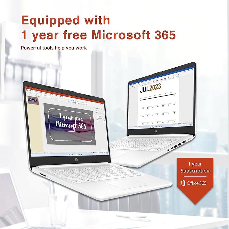 HP Stream Laptop, 14" HD Display, Intel Celeron N4120 Processor, 16GB Memory, 320GB Storage (64GB eMMC + 256GB Card), 1-Year Office 365, Webcam, HDMI, Wi-Fi, USB-C, Windows 11 Home, White, JVQ MP image 4