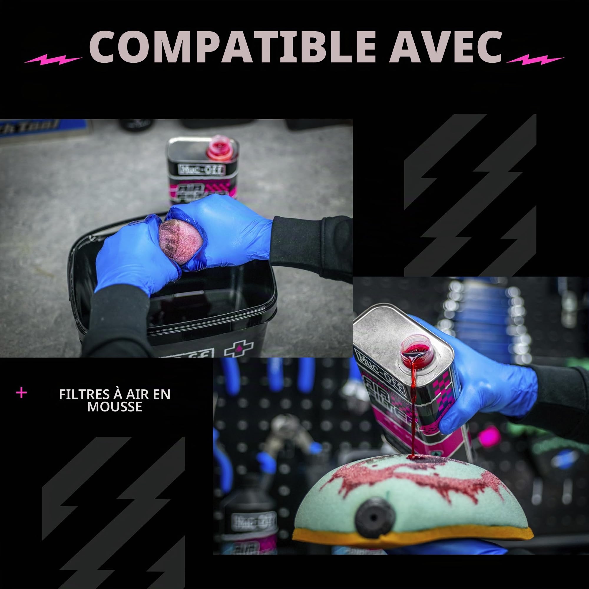 Muc-Off Huile pour Filtre à Air pour Motocross et Véhicules de Sports Motorisés - 1 Litre - Huile pour Filtre à Air Moto - Optimise le Flux d'Air et Aide à Prolonger la Durée de Vie du Moteur