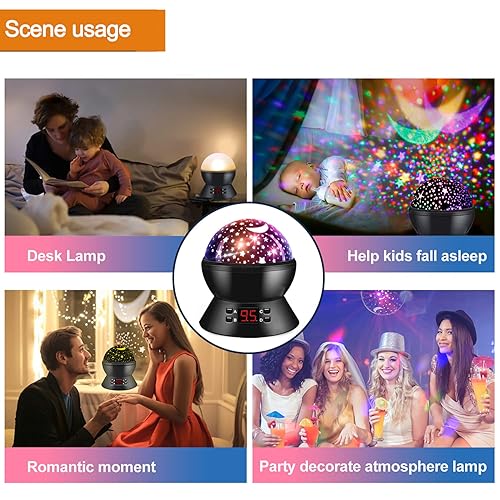 Miniatura 3 de Proyector de estrellas, luces nocturnas para niños con temporizador, luces de habitación para dormitorio de los niños, regalos para 1 2 3 4 5 6 7 8