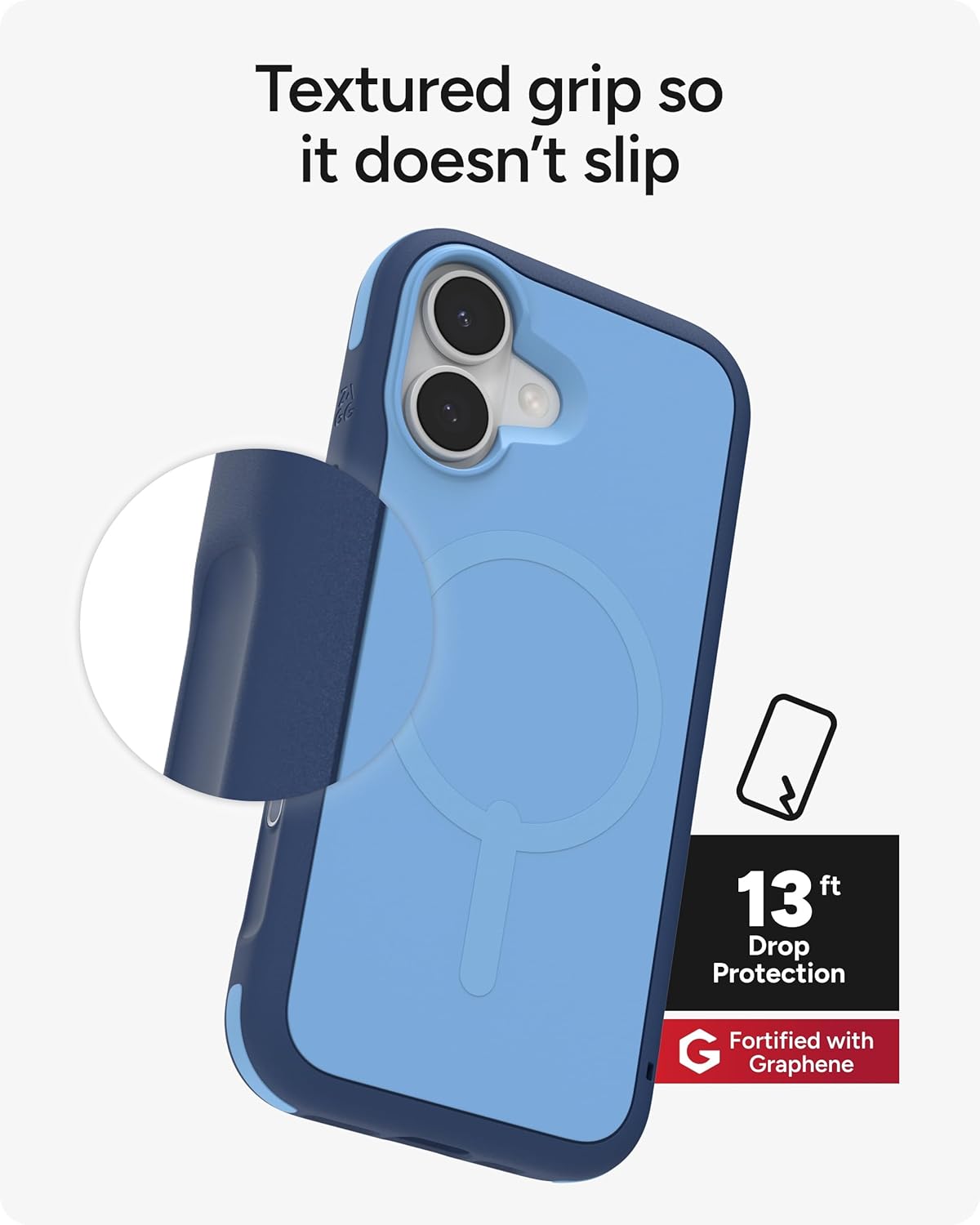 ZAGG Sedona Snap Case for iPhone 17 - Blue Royal Ember, Drop Protection (13ft/4m), Graphene-Reinforced Multi-Layer Protection, MagSafe Phone Case with Impact-Absorbing Bumpers, Slim & Lightweight - Image 6