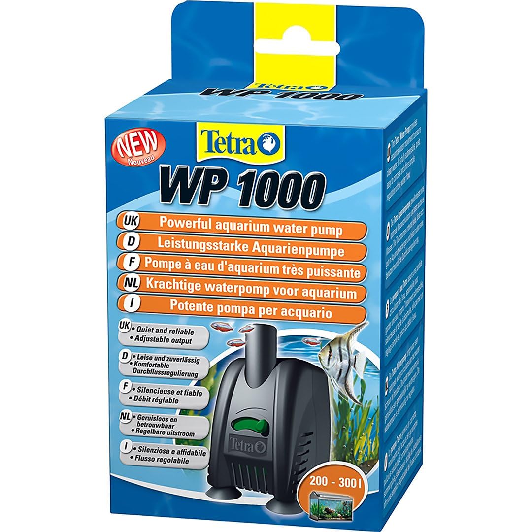 Tetra WP 1000 akvaryumlar için su pompası, güçlü akvaryum pompası, akış ayarı, optimum su sirkülasyonu ve temiz su için, 200 – 300 litre