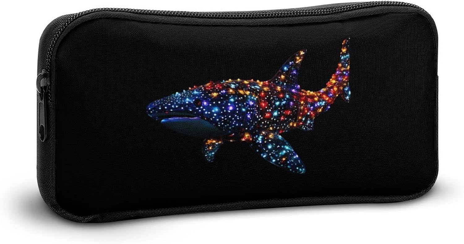 Whale Shark with Christmas Lights Travel Cosmetic Bag Makeup Bag image 5