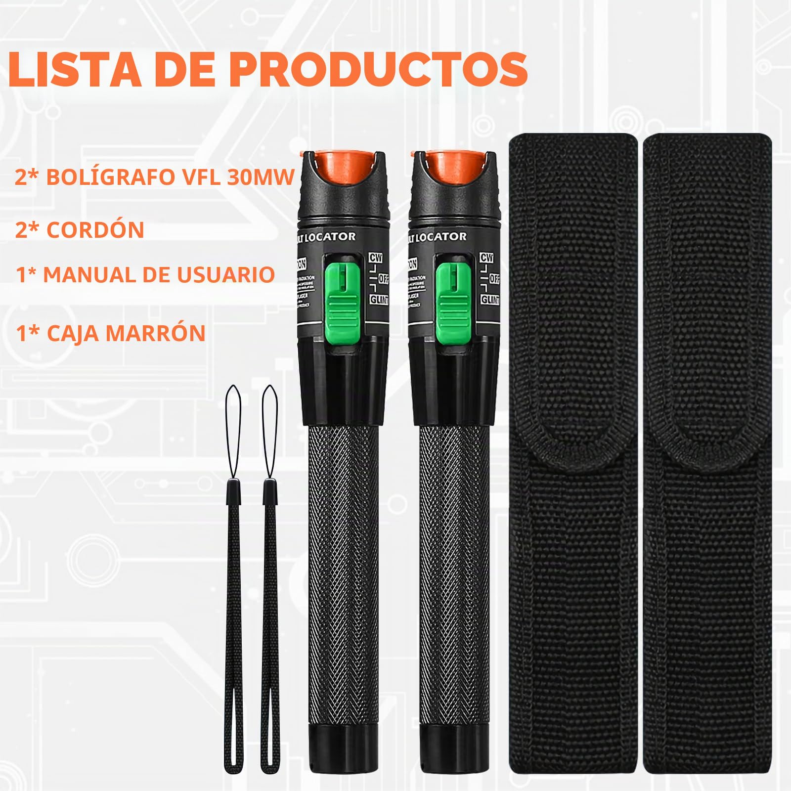 2 kits de localización visual de fallas de 30 MW | Probador de fibra VFL