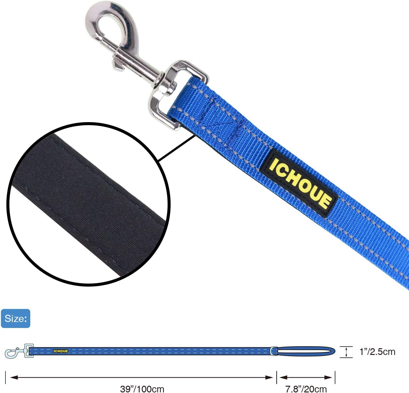 iChoue French Bulldog Harness and Leash Set Adjustable Padded Locked Buckle with Handle for Frenchie Pug English Boston Terrier Dogs, Blue, Small