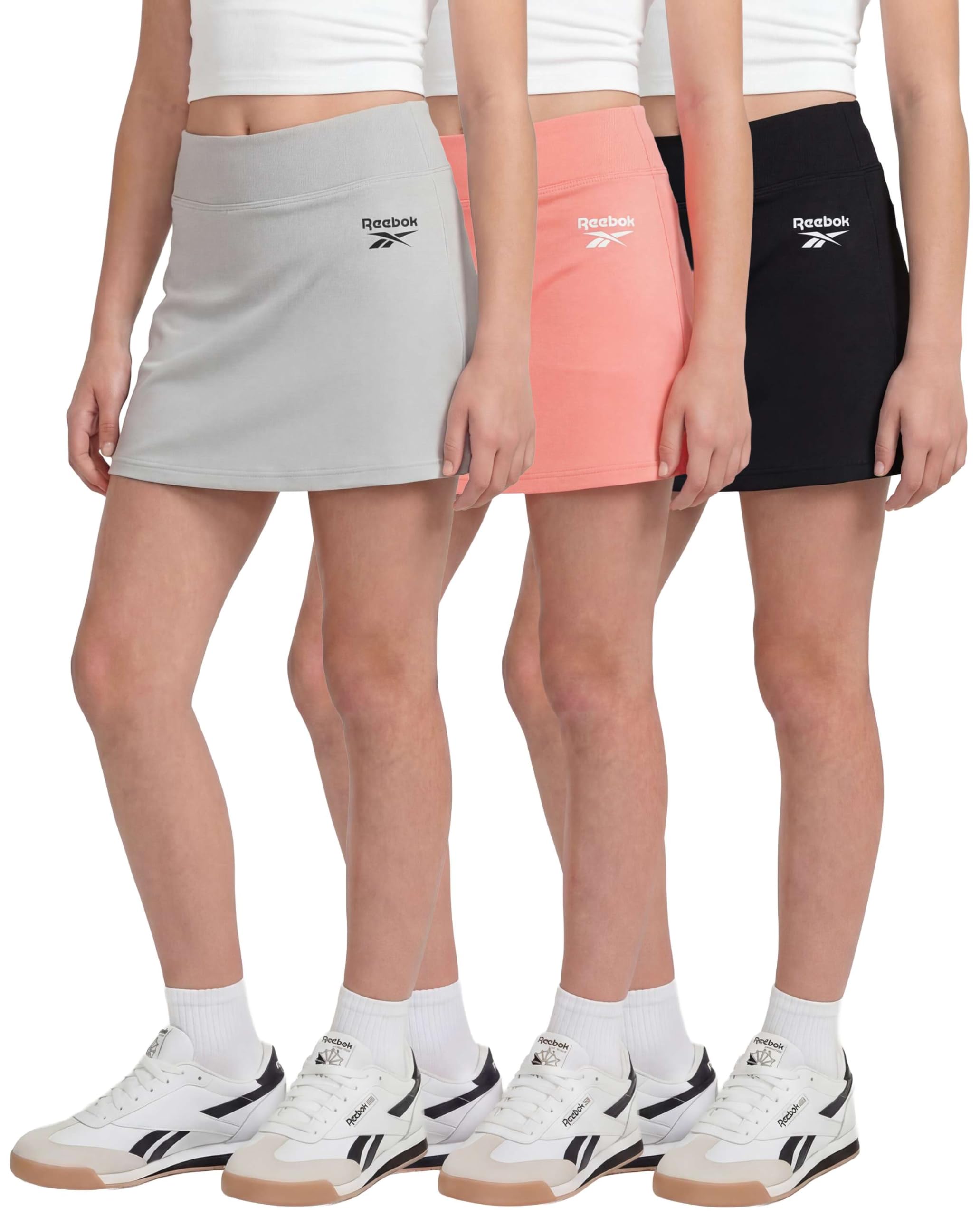 Reebok 3 Pack Girls' Dry Fit Skorts Skirt Built in Shorts Teen Athletic