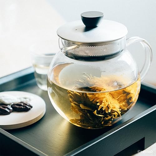 Miniatura 5 de Hario Jumping Leaf - Tetera con filtro de acero inoxidable, 20.3 fl oz, color negro