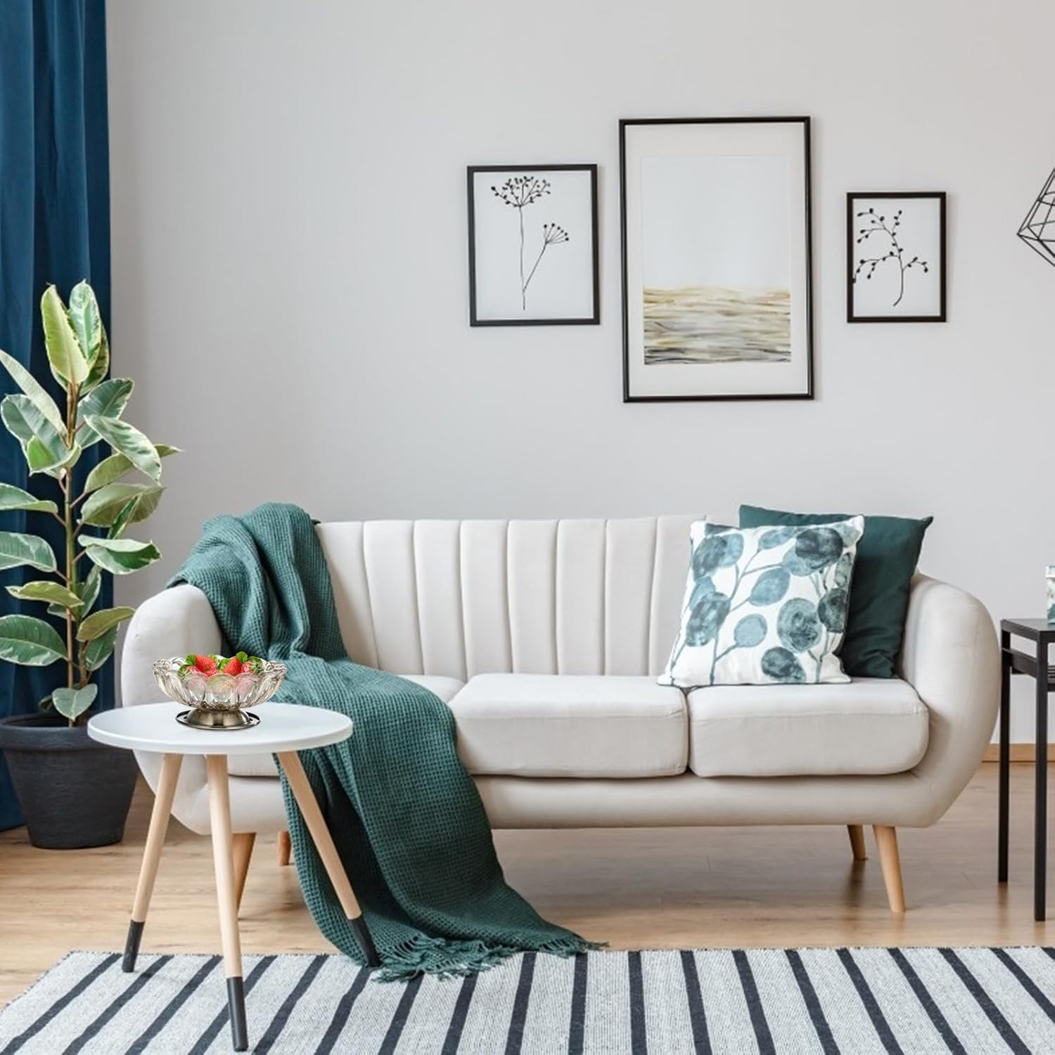 Crystal Cylinder Fruit Plate 5.9 Inch Clear Glass Bowl for Fruit Candy Dessert Serving Tray Party Snack Container