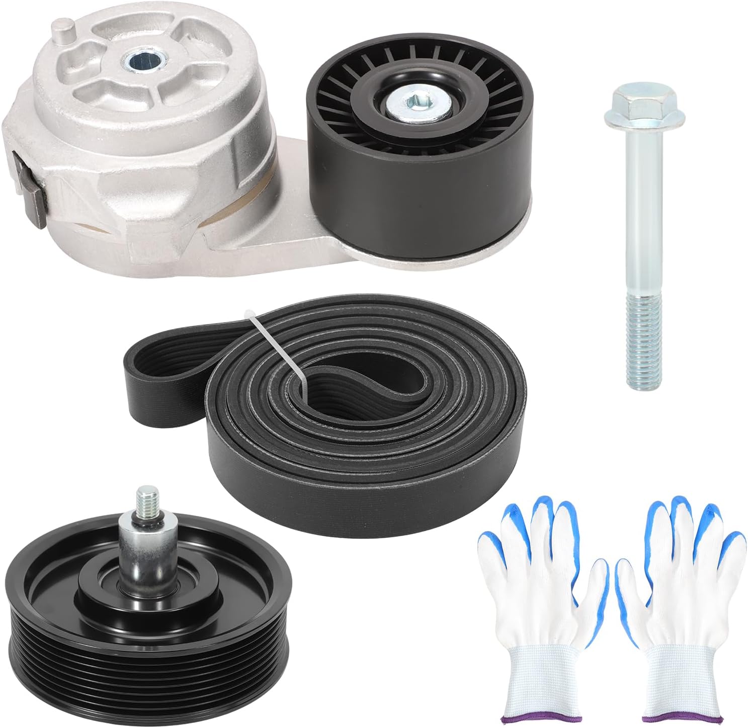 90K-38285 Serpentine Belt Drive Kit Compatible with Ram, Sterling Truck Cars - 2500 3500 4500 5500 2011-2012, Ram 2500 3500 2003-2010, Ram 4500 5500 2008-2010, Bullet 45/55 2008-2010