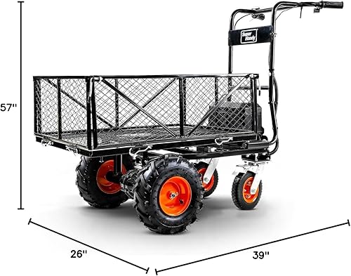 Miniatura 3 de SuperHandy Carro de servicio utilitario Carretilla eléctrica de 48 V CC alimentado 660 libras de carga y 1000 libras + capacidad de transporte