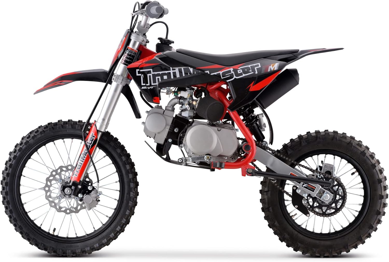 Trailmaster TM24 Dirt Bike 125cc 17 Inch Front Tire, 32.7 Inch seat Height Electric&Kick Start, Semi Auto 4 Speed