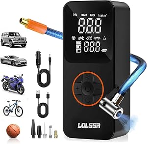 Tire Inflator Portable Air Compressor-Air Pump 150PSI Cordless Electric for Car, Motorcycle, Bike, Ball