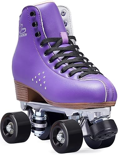 Miniatura 12 de PAPAISON Patines de ruedas para mujeres y hombres, de lujo de 2 capas de microfibra de cuero de doble fila - Patines clásicos de ruedas para niñas