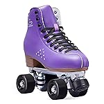 PAPAISON Roller Skates for Women and Girls, Deluxe 2 Layer Microfiber Leather Double Row-Classic Roller Skates for Men, Professional Outdoor Indoor Quad-Skates for Kids & Adults