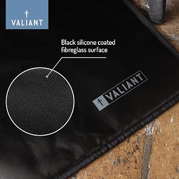 Valiant Fire Resistant Protective Hearth Mat - 98cm x 43cm, Black