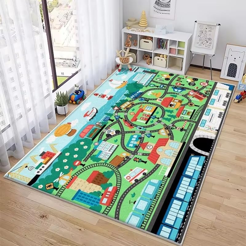 Tapis de sol circuit enfant pour créer une aire de jeux dans le couloir