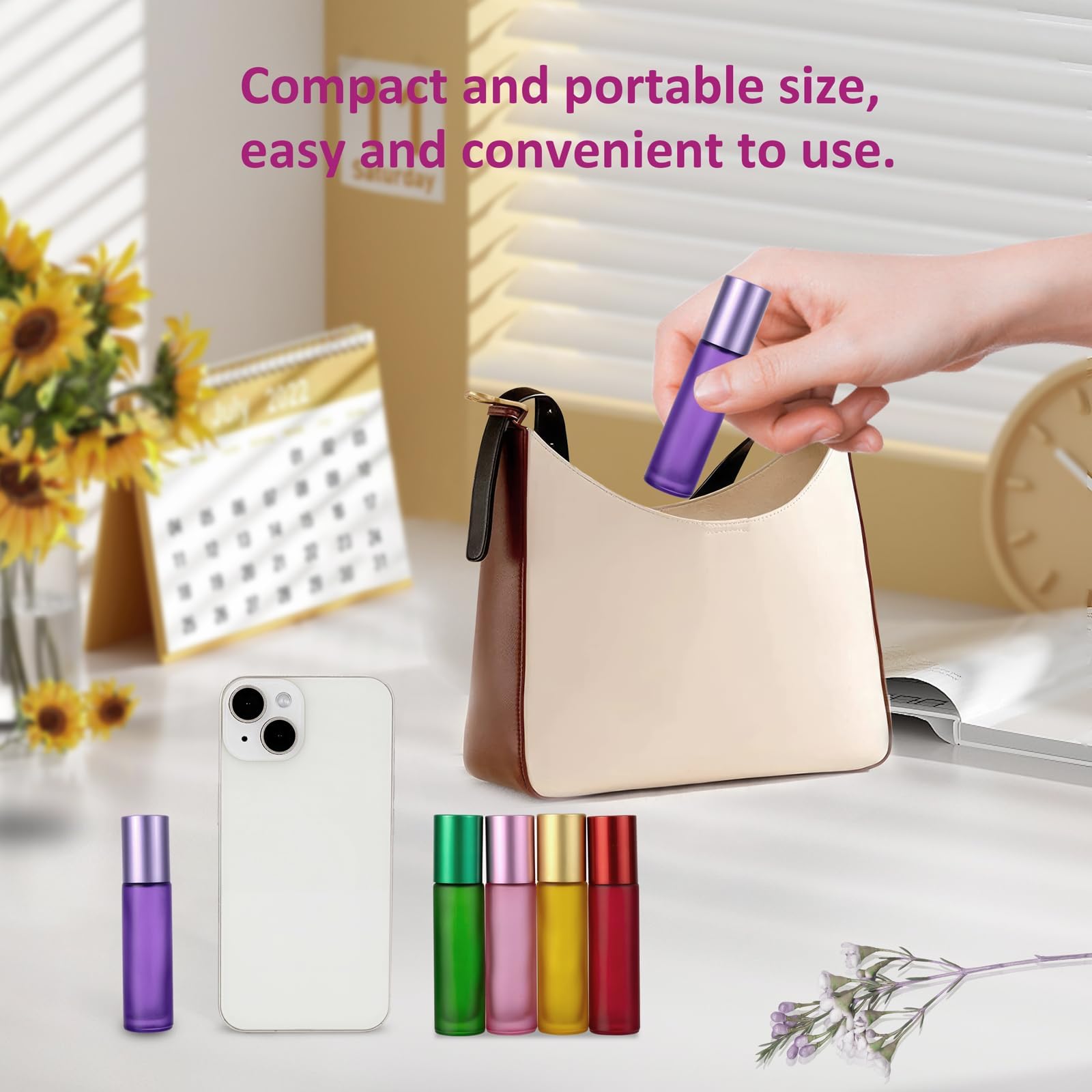 Set 8 Bottiglie Roll-On In Vetro Da 10ML - Con Sfere In Acciaio Per Oli Essenziali E Profumi