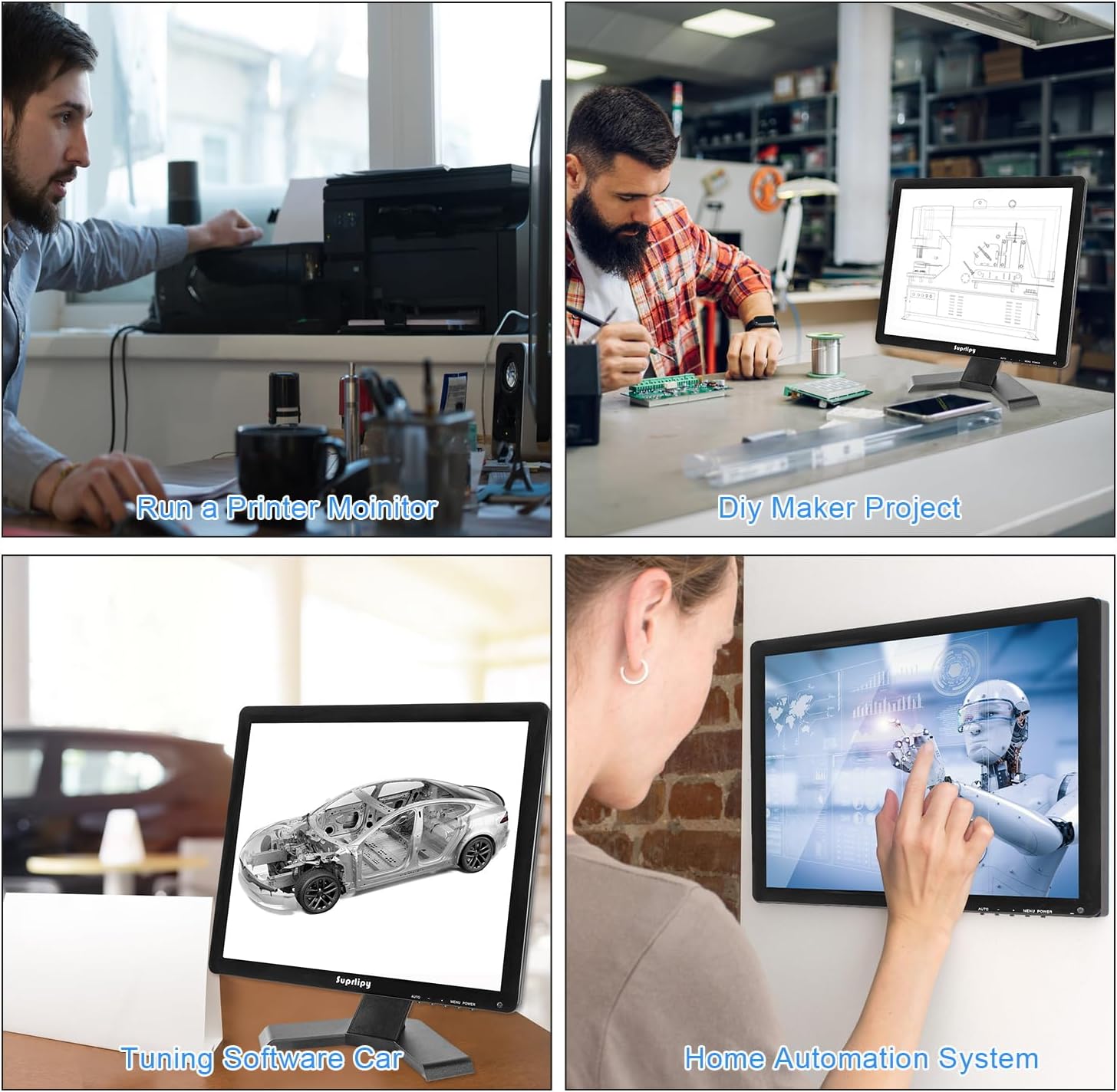 17 Inch Touch Screen Monitor 1280x1024 Support HDMI VGA AV USB BNC, 10 Points Capacitive Touch TFT LED Monitor for Laptop PC Xbox PS5/PS4 Switch POS Systems Built-in LounSpeakers