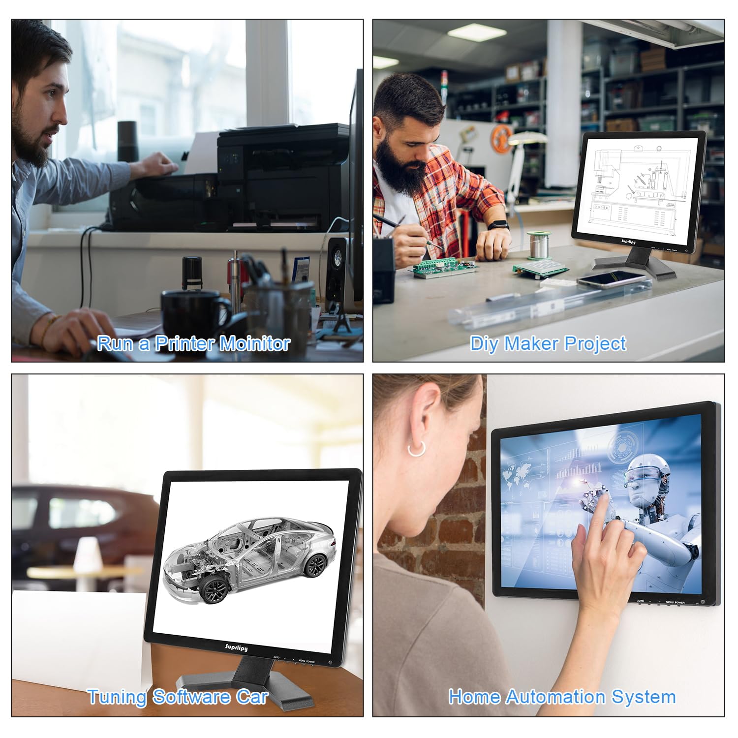 Schermo touch screen da 17 pollici, 1280 x 1024, supporto HDMI, VGA, AV, USB, BNC, 10 punti tattili, capacitivo, TFT LED, monitor per PC portatile, Xbox, PS5, PS4, Switch POS, sistemi