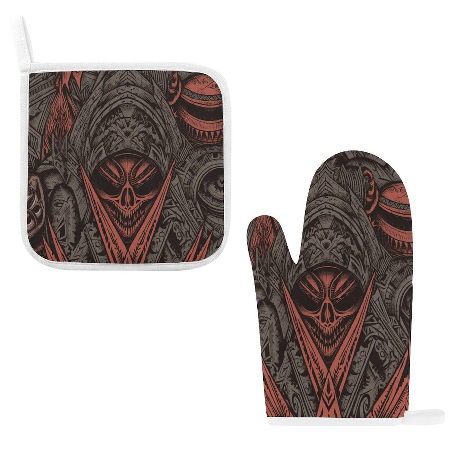 Btcowzrv Style Horror Pictures Oven Mitts And Pot Holders 2Pcs Set