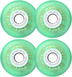 Roller Skate Wheels Inline Skate Wheels 4 Pack Inline Skate Wheels Roller Skating Wheels Replacement 62mm/64mm/68mm/70mm/72mm/76mm/80mm 92A, Spare Roller Skates Wheels ( Color : Green , Size : 64mm )
