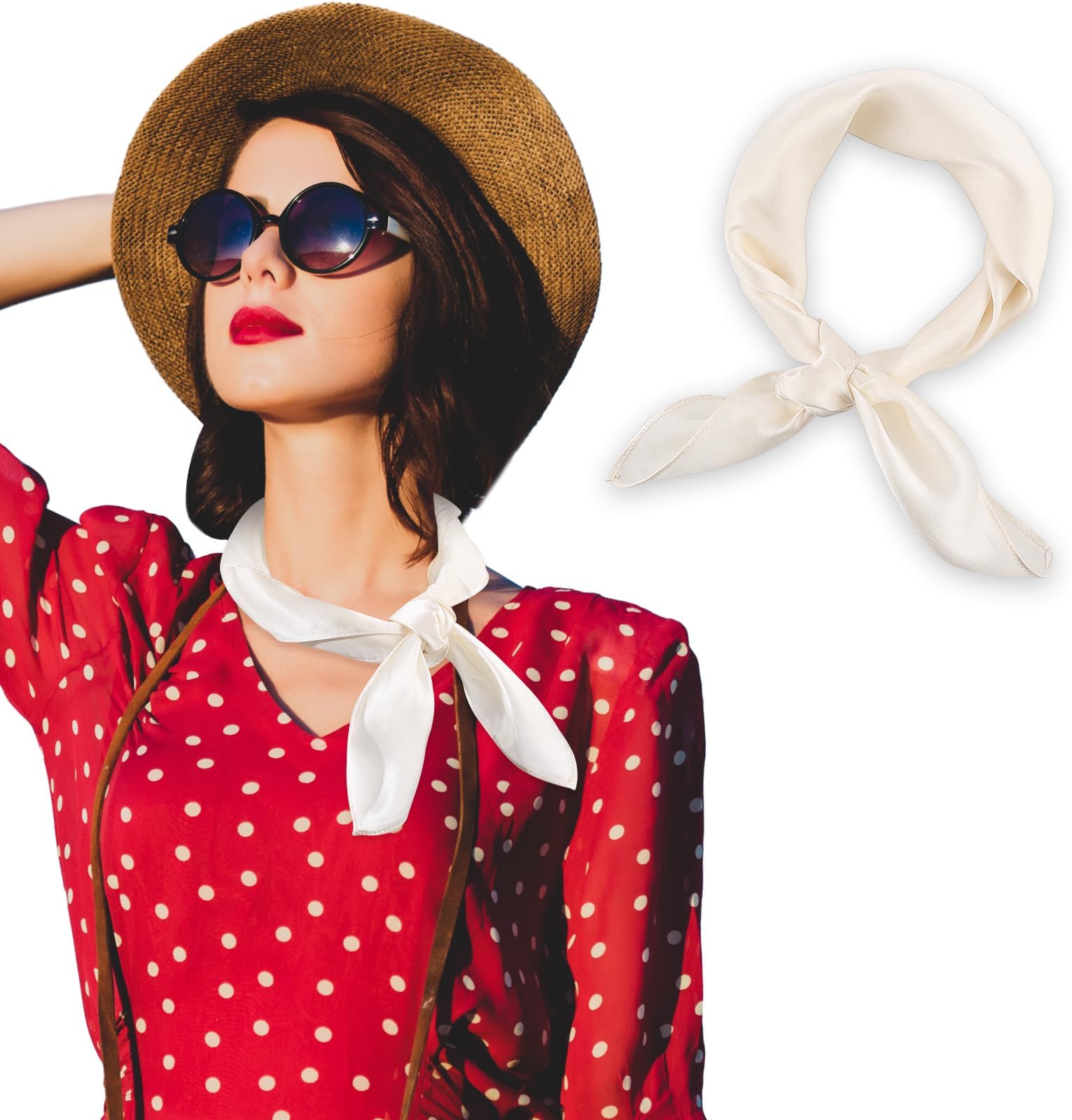 Amaxiu21" Solid Color Mulberry Silk Scarf, Square Scarf Silk Head Scarf for Women Hair Satin Scarf Neck Scarf for Party