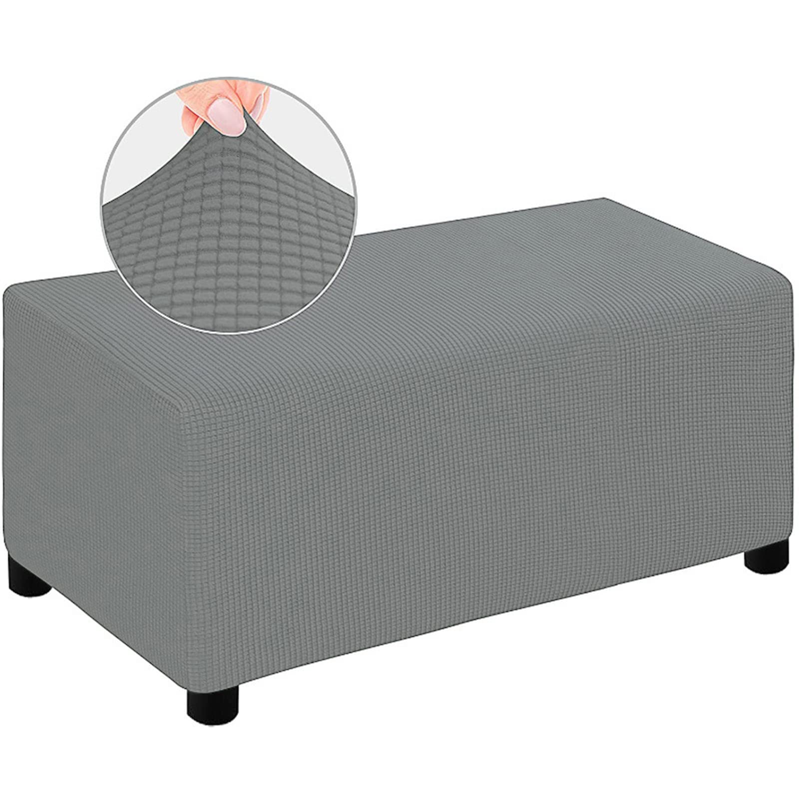 Housse de protection carrée pour repose-pieds amovible taille L gris