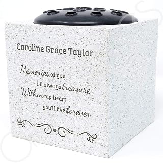 Angraves Personalised Customised Treasured Memories Memorial Graveside Flower Rose Bowl Vase Pot