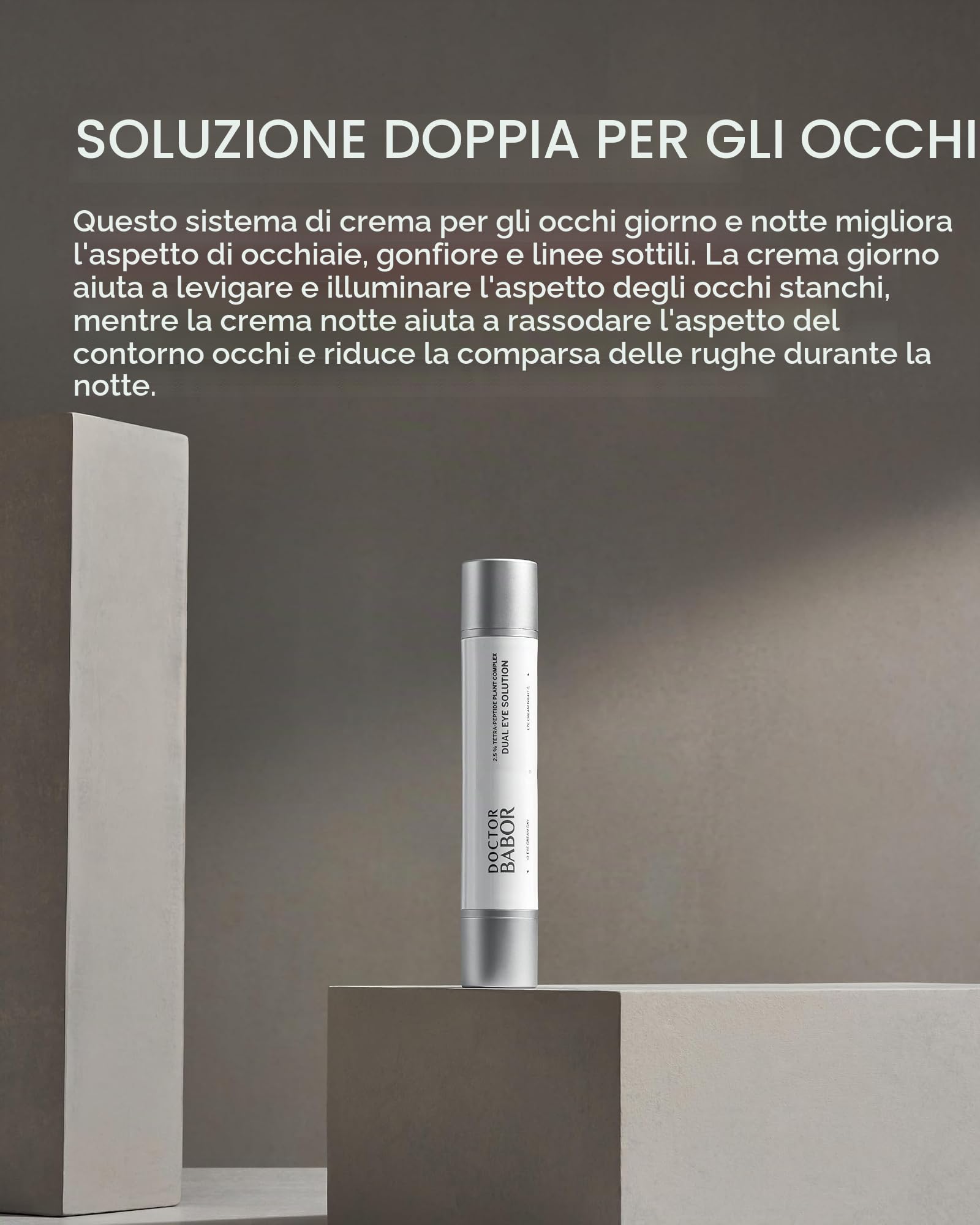 DOCTOR BABOR Dual Eye Solution Crema contorno occhi 15 ml | Per occhi luminosi, Trattamento giorno e notte, Crema antirughe altamente efficace, Formula vegana
