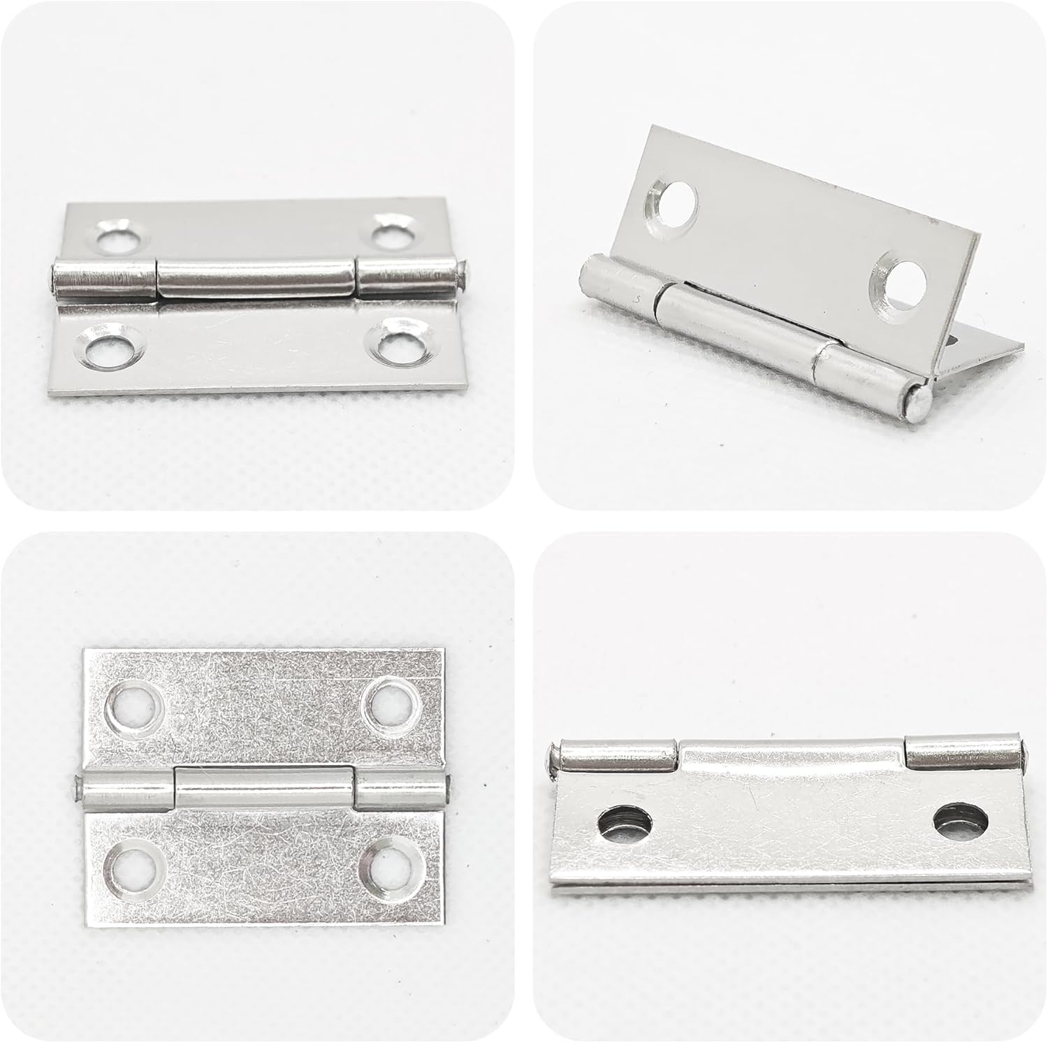 24PCS 1.5-Inch Stainless Steel Folding Butt Hinges, Mini Hinges Door Hinges for Cabinets, Jewelry Boxes, Furniture, Window Case Lid, Wooden Box Chest