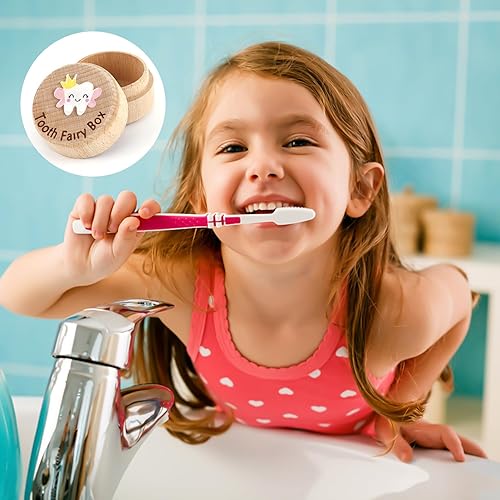Miniatura 5 de Caja de almacenamiento de dientes, caja de dientes de madera, bonita caja de recuerdo de dientes, caja de dientes de bebé para niños y niñas