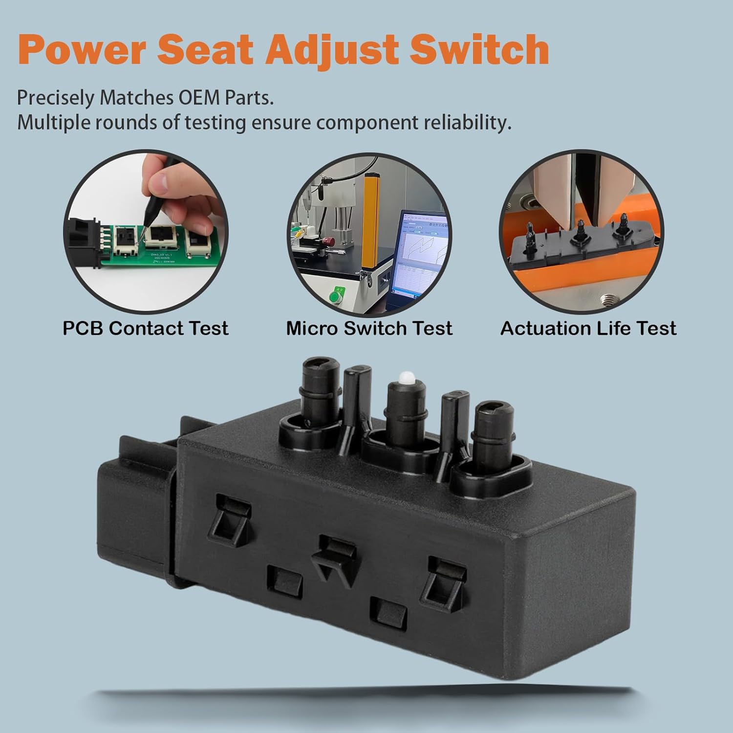 Power Seat Switch Driver & Passenger Seat Adjuster Recliner Switch Compatible with Chevy Chevrolet Silverado Avalanche Suburban Tahoe GMC Sierra Yukon Cadillac Escalade (6 Way 2007-2014)