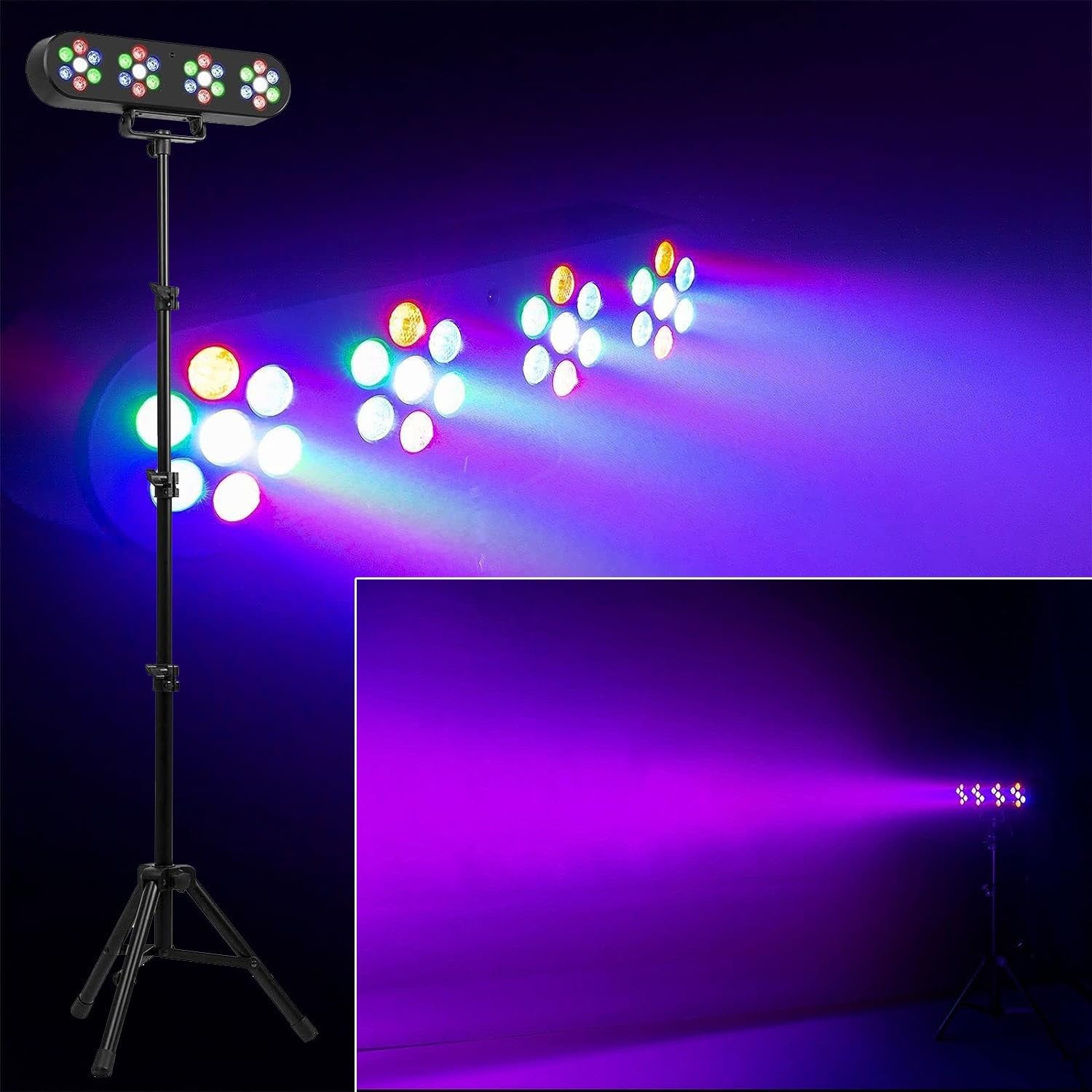 Pack Sono DJ 1600W Ibiza PORT15VHF-MKII-TWS, Portable Autonome 15" USB/Bluetooth/Couplage sans Fil - Lumières LED, Soirée
