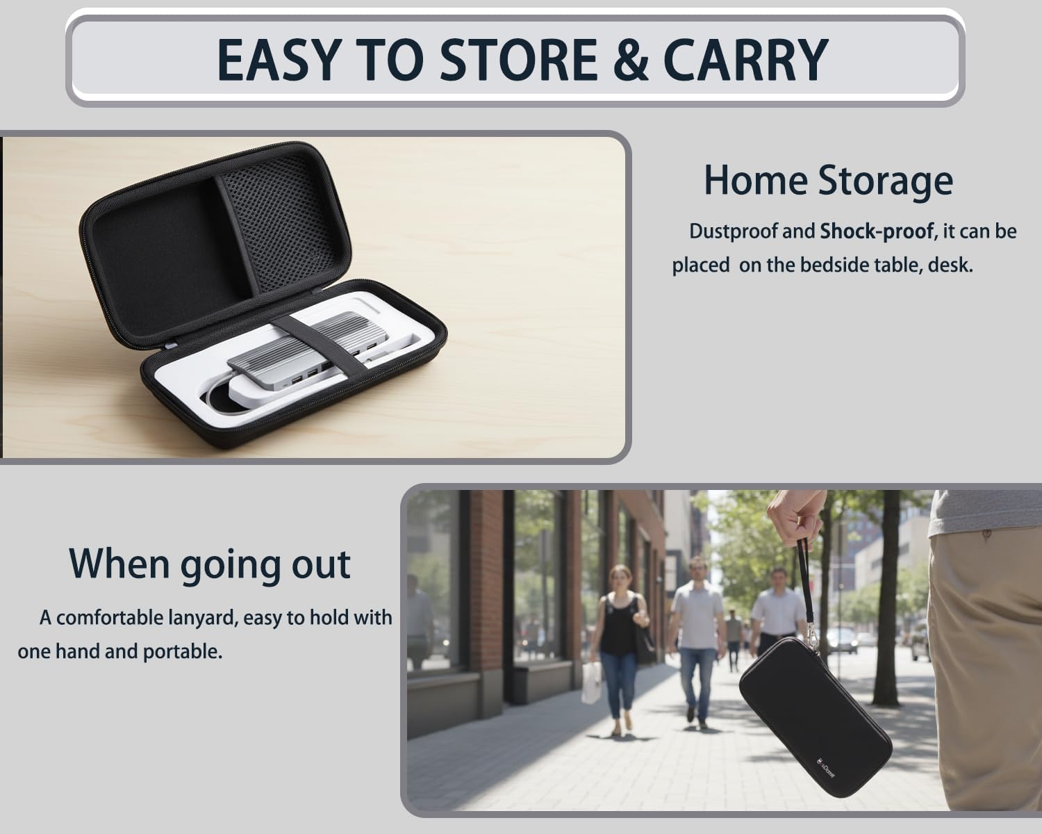 Hard Protective Travel Case Compatible with Anker Laptop Docking Station Dual Monitor,Durable Shockproof Carrying Box(CASE ONLY)